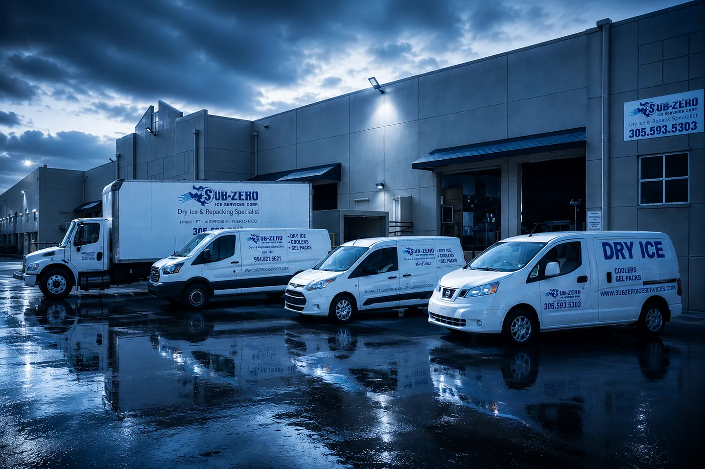 Sub-Zero Dry Ice delivery fleet at the Miami facility