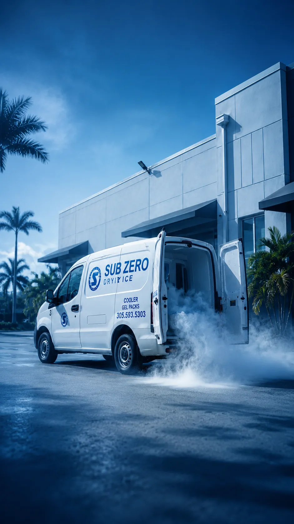 Sub-Zero Dry Ice family-owned dry ice team and delivery fleet in Miami